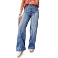 thumbnail image 1 of Women's Beau Blue High Rise Tailored Straight Jeans with Center Seam Detail - [ZhiHiMeRi] | 16, 1 of 9