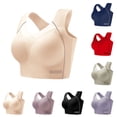 thumbnail image 1 of Women's Beautiful Back Plus Size Sports Bra Upper Support Gathering Underwear, Wireless Shock Absorbing Fitness Vest, Accessory Breast Collection Bralette, Seamless High Impact Yoga Workout Top, 1 of 4