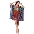 thumbnail image 1 of Women's Beautiful Prints Short Kimono Kaftan Dress Coverup Loose Sundress Caftan, 1 of 2
