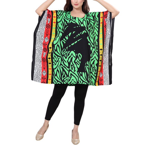 Women's Beautiful Prints Short Kimono Kaftan Dress Coverup Loose Sundress Caftan
