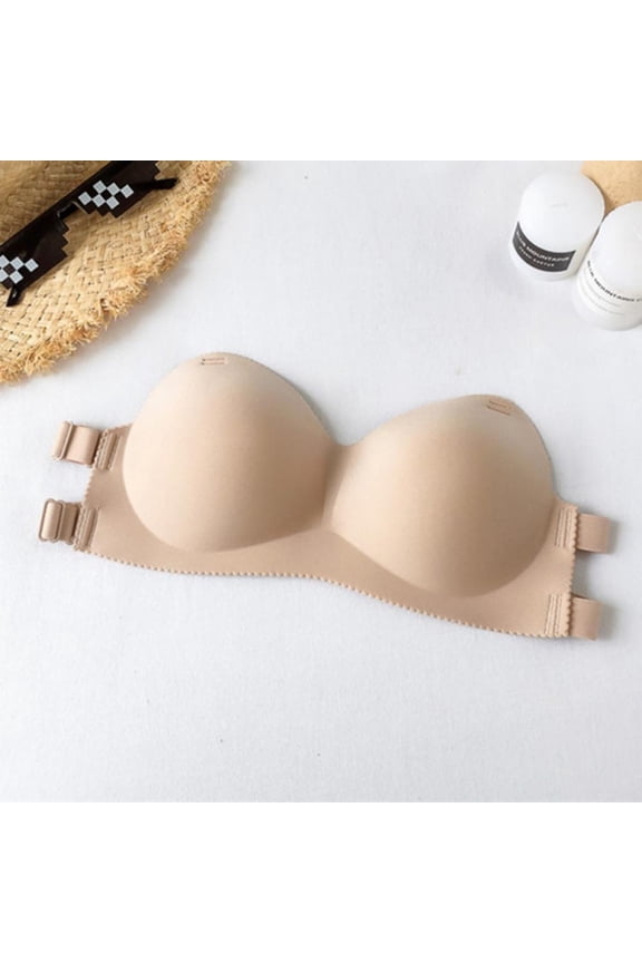 Women's Beauty Back Smoothing Comfortable Sexy Anti-Lighting Invisible Strapless 3/4 cup Bra Tube Top