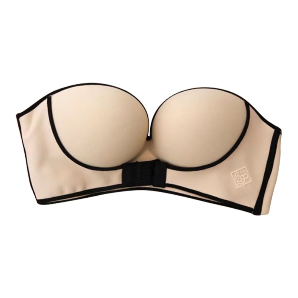 Women's Beauty Back Smoothing Strapless Bra Lingerie Invisible Brassiere  With Front Closure Bras Skin color 38/85AB 