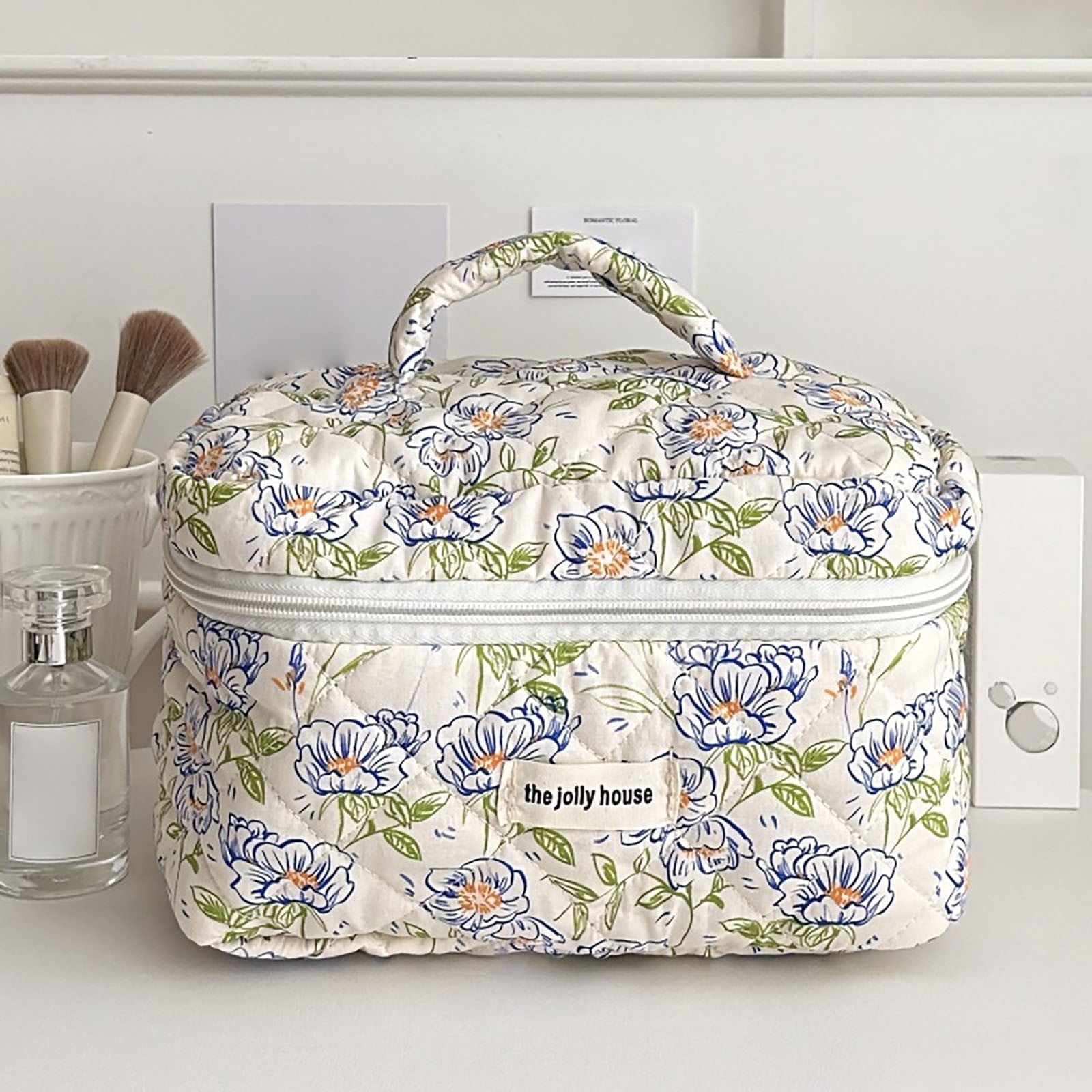 Women's Beauty Large Capacity Cosmetic Bag Padded Cosmetic Jewelry And