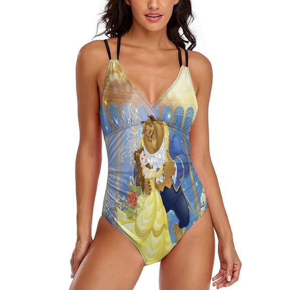 Women's Beauty The Be-as Swimsuit One Piece Bathing Suit V Neck Tummy Control Sports Beach Swimwear