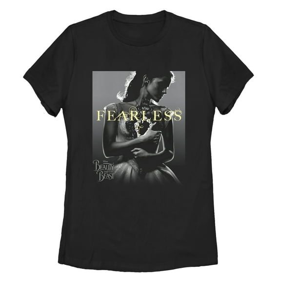 Women's Beauty and the Beast Beauty Fearless  Graphic Tee Black X Large