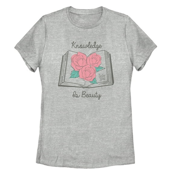 Women's Beauty and the Beast Knowledge  Graphic Tee Athletic Heather Medium