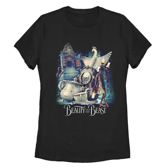 Women's Beauty and the Beast Movie Cast  Graphic Tee Black X Large