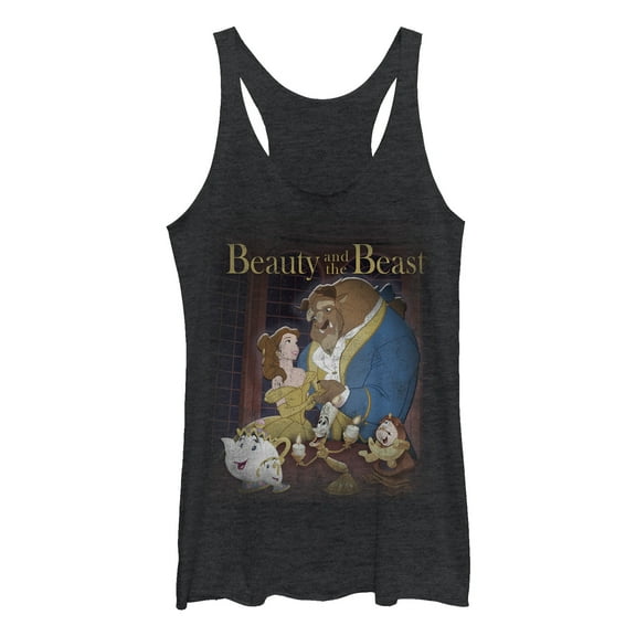 Women's Beauty and the Beast Movie Poster Racerback Tank Top Black Heather Small