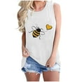 thumbnail image 1 of Women‘s Bee Day Tank Tops Fashion Summer Bee Graphic T Shirts Crewneck Sleeveless Camisole Teen Girls Dressy Casual Blouses Going Out Basic Tees Beach Vacation Vests Clothes, 1 of 4