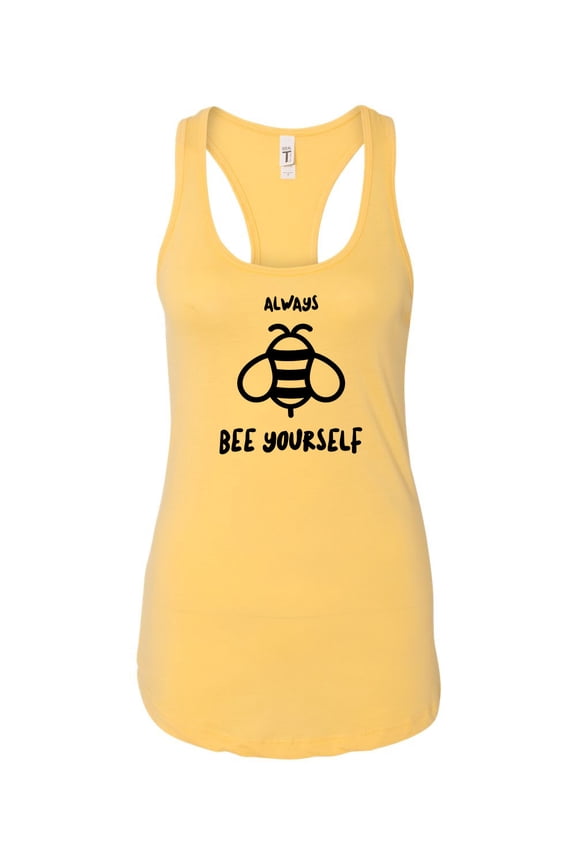 Women's Bee Yourself Ladies Racerback Tank Top-Banana Cream-medium