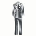 thumbnail image 1 of Women's Beetle Costume Suit Halloween Black and White Stripe Jacket Corset Skirt Set, SIZE L, 1 of 6