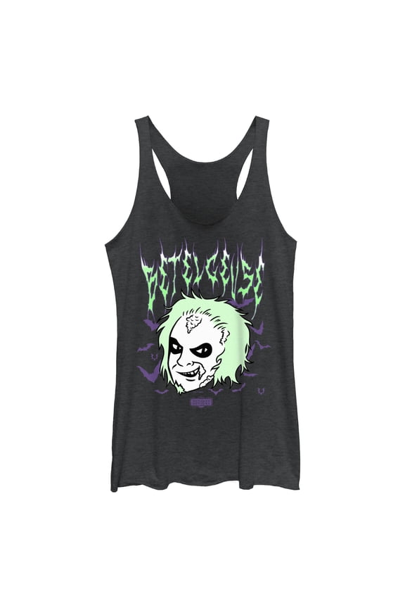 Women's Beetlejuice Beetlejuice Cartoon Face Racerback Tank Top