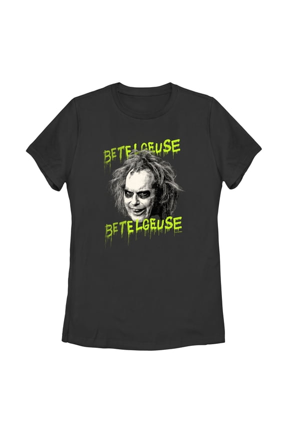 Women's Beetlejuice Beetlejuice Monochrome Face Graphic T-Shirt