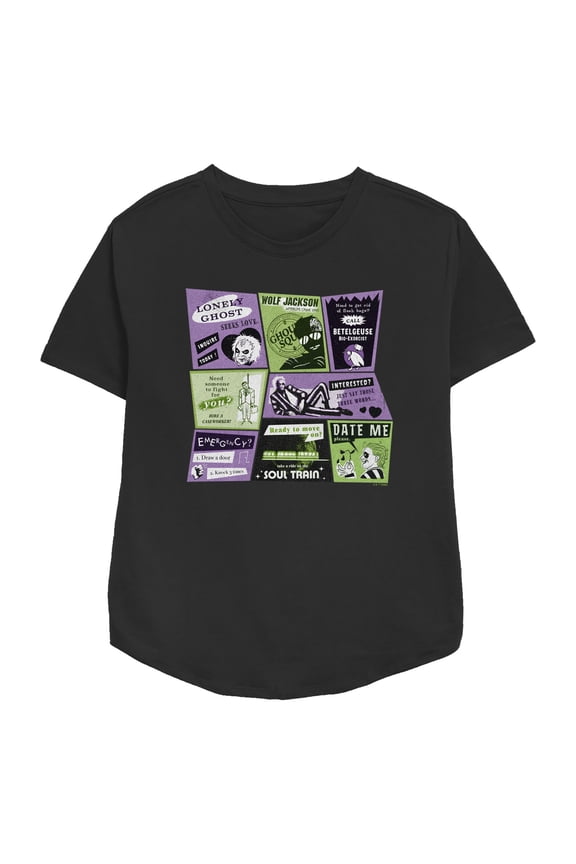 Women's Beetlejuice Beetlejuice Retro Ads Graphic T-Shirt