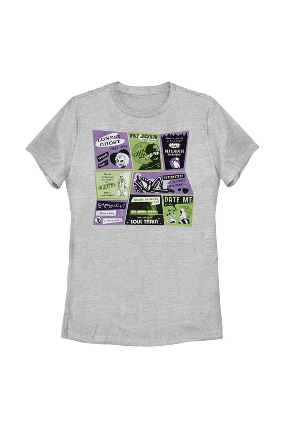 Women's Beetlejuice Beetlejuice Retro Ads  Graphic T-Shirt
