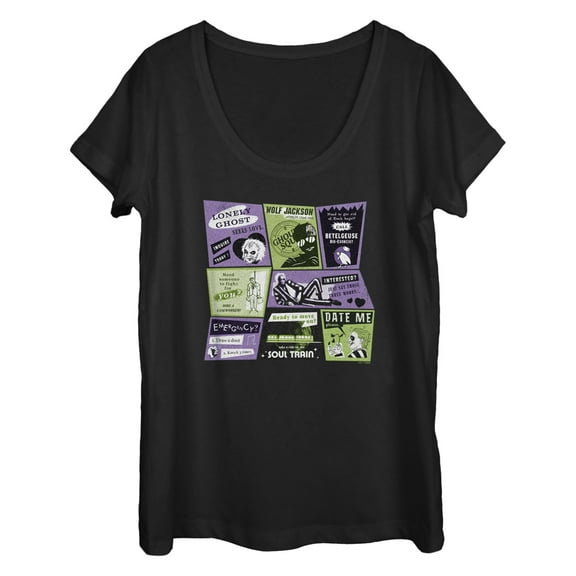 Women's Beetlejuice Beetlejuice Retro Ads  Graphic T-Shirt