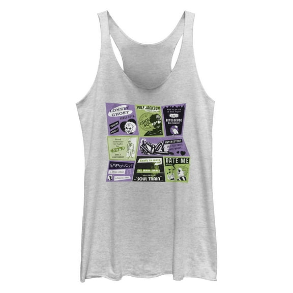 Women's Beetlejuice Beetlejuice Retro Ads  Racerback Tank Top
