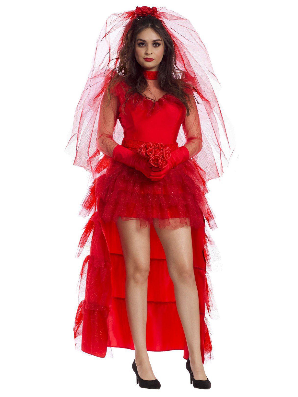 Leg Avenue Women's 2 Piece Lydia Beetle Bride Costume, Red, L