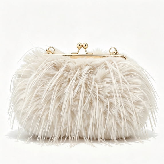 REMANLAND Women's Satin Evening Clutch, Beige