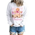 thumbnail image 1 of Women's Beige Merry Christmas Gingerbread Man Graphic Sweatshirt - [ZhiHiMeRi] | (US 20-22)2XL, 1 of 6
