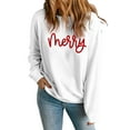 thumbnail image 1 of Women's Beige Merry Graphic Christmas Crew Neck Sweatshirt for the Holiday Season | [ZhiHiMeRi] | (US 20-22)2XL, 1 of 6
