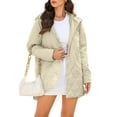 thumbnail image 1 of Women's Beige Quilted Hooded Coat with Snap Button Closure - [ZhiHiMeRi] | (US 12-14)L, 1 of 12