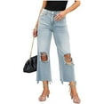 thumbnail image 1 of Women's Bell Bottom Jeans Classic High Waisted Flared Jean Pants Ripped Jeans Denim Pants, 1 of 2