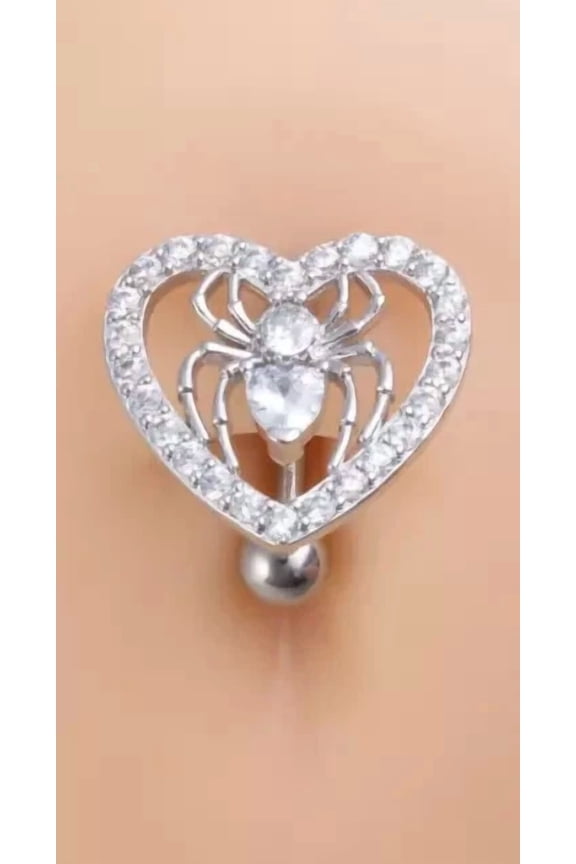 Women's Belly Button 2Ct Round -Simulated Diamond 14K White Gold Plated Silver