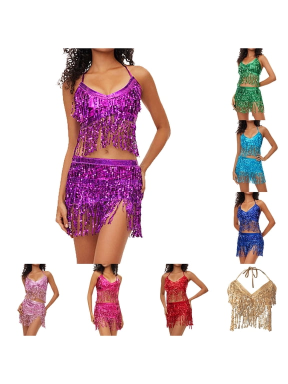 Women's Belly Dance Bra Top With Chest Fringe