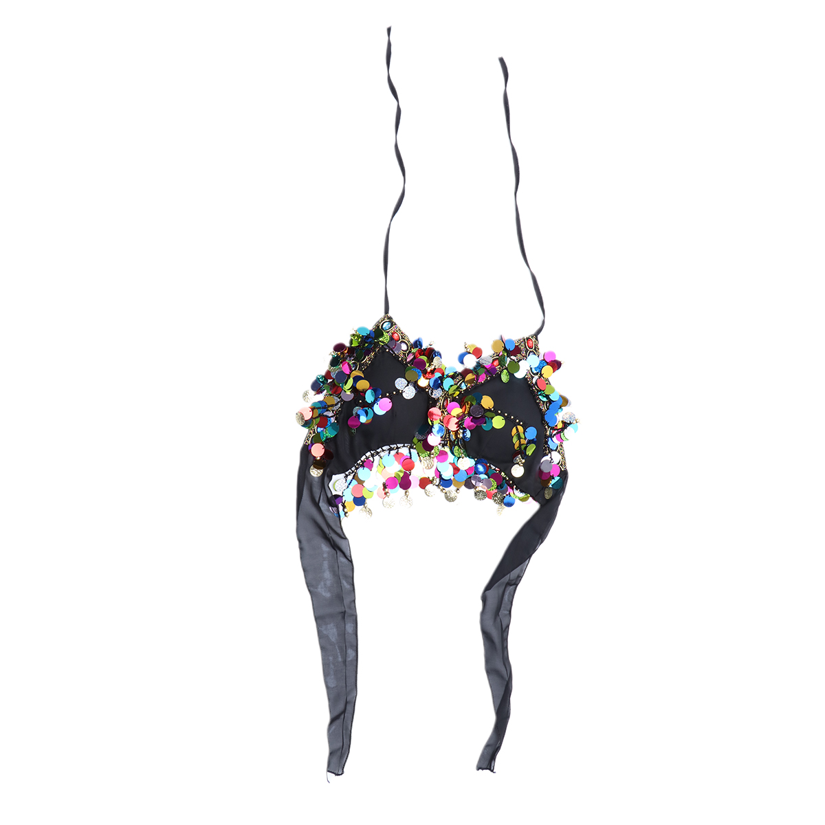 Women's Belly Dance Costume Bra Sequin Halter Bra Salsa Belly Dance