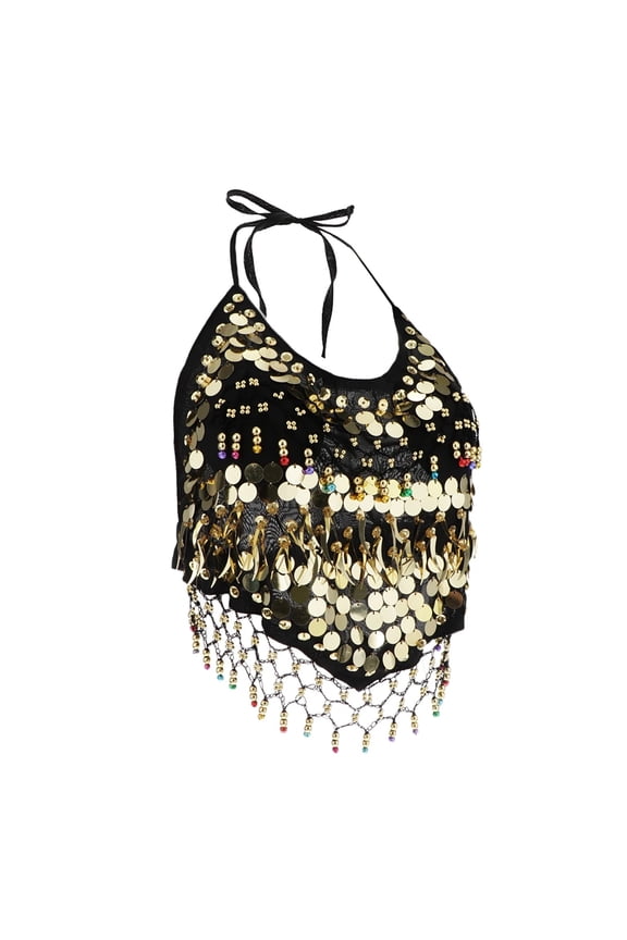 Women's Belly Dance Costume Sequin Bras Tassel Fringe Top Party Festival Club Wear Bra Tops