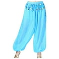 thumbnail image 1 of Women's Belly Dance Pants Shiny Sequin Tassel Trouser Performance Loose Pants, 1 of 3