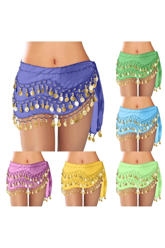 Women's Belly Dance Scarf Wrap Skirt Waistband Flowy Bohemian Gypsy Skirt for Performances and Parties Summer Skirt for Women One Size