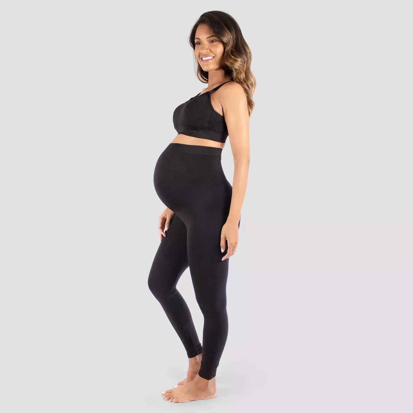 Women's Belly Support Seamless Footless Tights - Isabel Maternity - Size L/XL