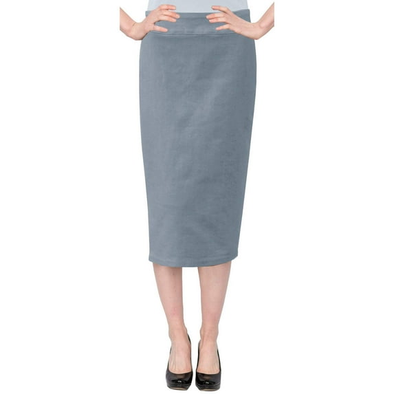 Women's Below The Knee Stretch Denim Pencil Skirt