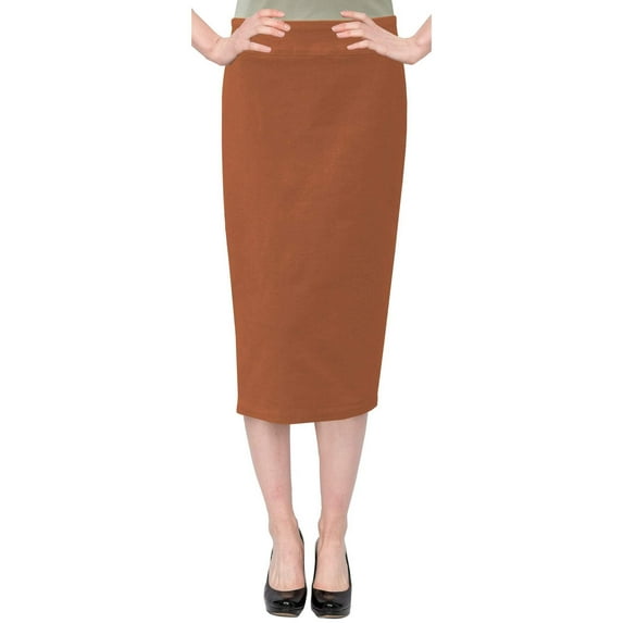 Women's Below The Knee Stretch Denim Pencil Skirt