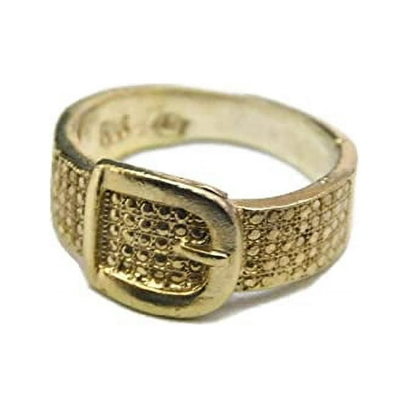 Women's Belt Buckle Ring 14k Solid Yellow Gold!!