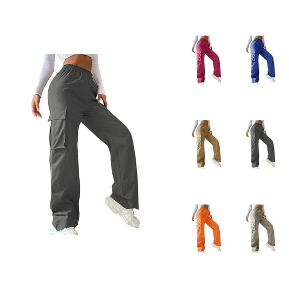 Women's Belt Less High Waisted Wide Leg Trousers Straight Leg Relaxed Style Trousers Casual Trousers Women'S Pants Summer