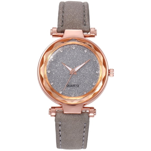 Women's Belt Watch Starry-Sky Face Frosted Design Elegant Ladies Timepiece