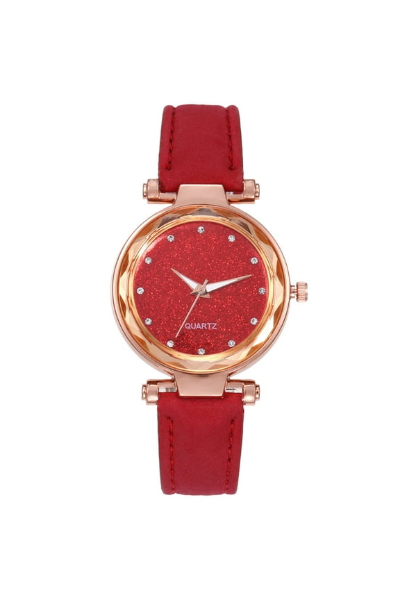 Women's Belt Watch Starry-Sky Face Frosted Design Elegant Ladies Timepiece