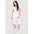 thumbnail image 1 of Women's Belted Capri Cargo Pants with Ruched Drawstring Hem, 1 of 4