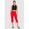 thumbnail image 1 of Women's Belted Capri Cargo Pants with Ruched Drawstring Hem, 1 of 4