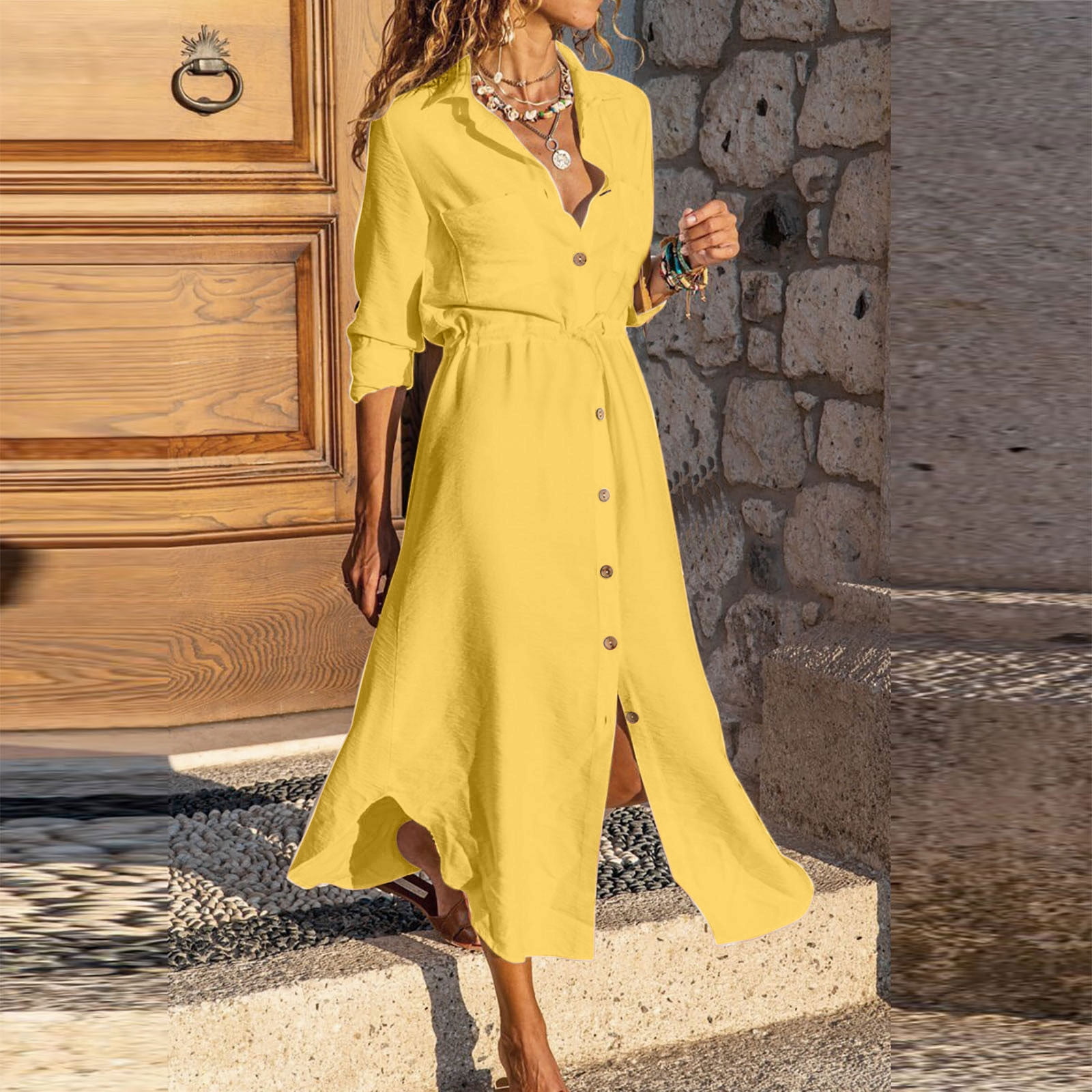 chinese dress ladies Boho Junior Plus Size Floral Wrap Belted Front Slit Maxi Dress Taupe / 1X-2X-3X/1-1-1 main image 1
