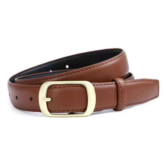 Women's Belts Skinny PU Leather Belt with Buckle Soft Waist Belt for Jeans Pants Dress