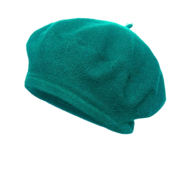 Women's Beret Hat French Style Artist Cap Solid Color Casual Classic Berets Dark Green One Size