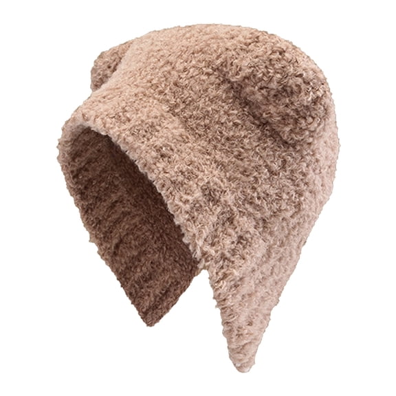 Women's Berets Winter Warm Woolen Hat Cute Bear Woolen Hat Versatile Face Small Ear Cap, Women's Accessories Berets