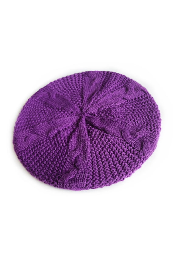 Women's Berets Women Lady Knitted Wool Beret Braided Baggy Beanie Crochet Hat Winter Ski Knitted Cap Women's Accessories Berets
