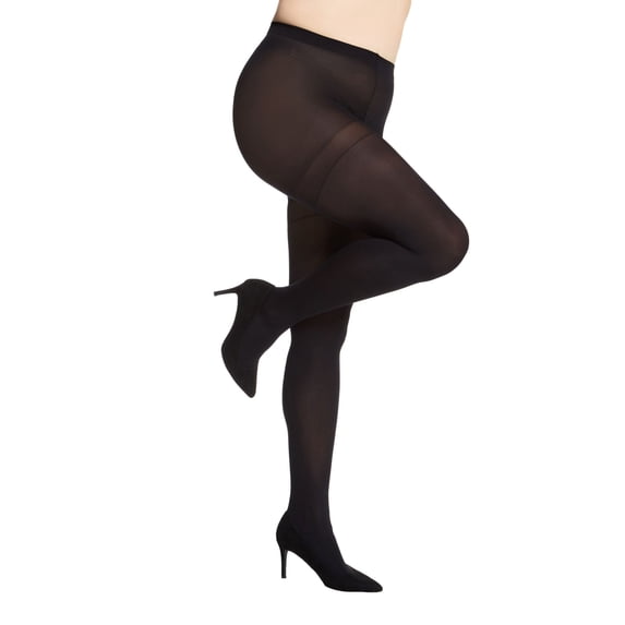 Women's Berkshire 4808 Queen Microfiber Opaque Tights (Black 1/2X)