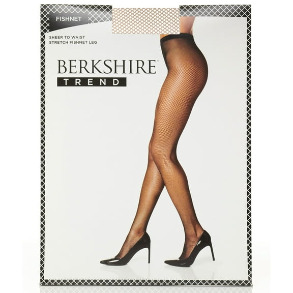 Women's Berkshire 8010 Stretch Fishnet Tights with Cotton Gusset (Nude 3-4)