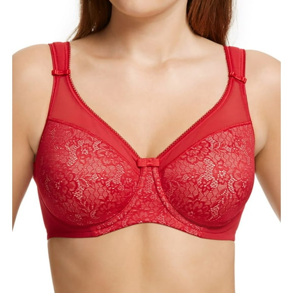 Women's Berlei B521 Beauty Everyday Underwired Minimizer Bra (Passion Red 34C)